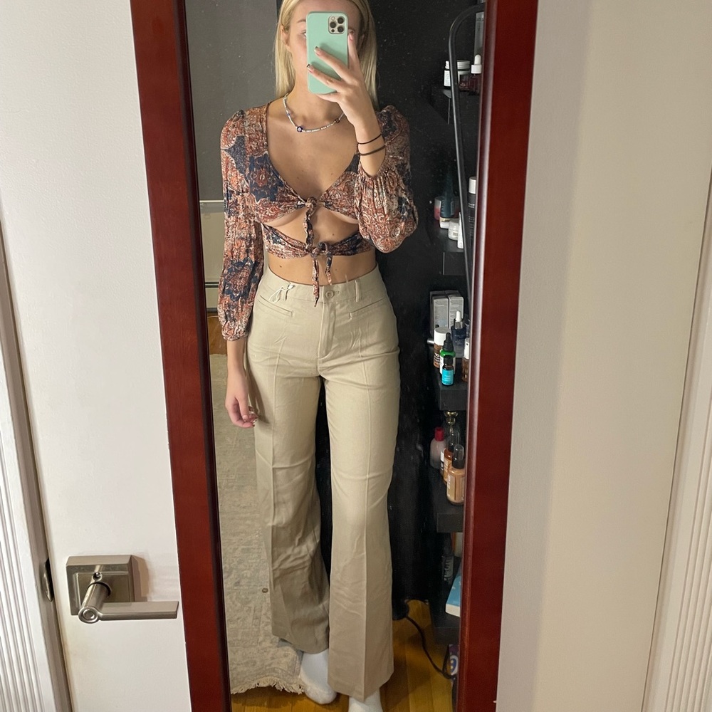 monki tan business pants